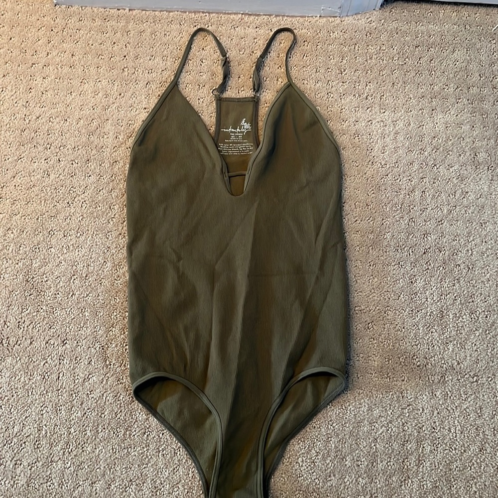 Free People Intimately Olive Green Bodysuit. Size XS/S